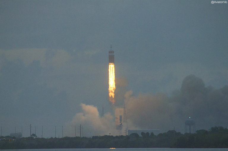 Liftoff of Delta IV Rocket with Orion capsule