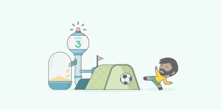 A football / soccer player scoring a goal for their hat-trick