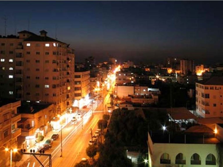 Gaza City streets at night