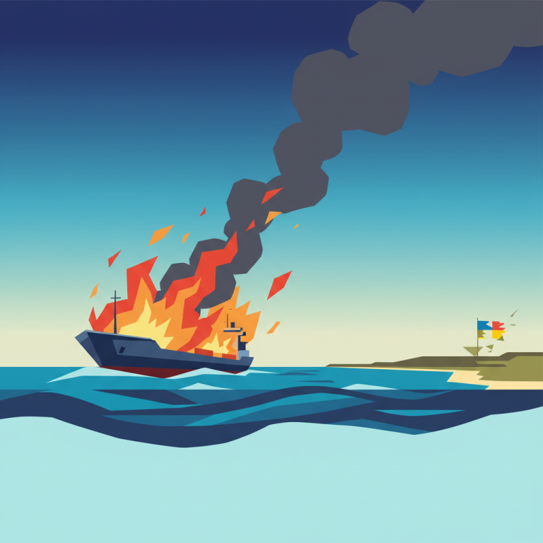 GPL ship fires in Black Sea outside Romanian waters