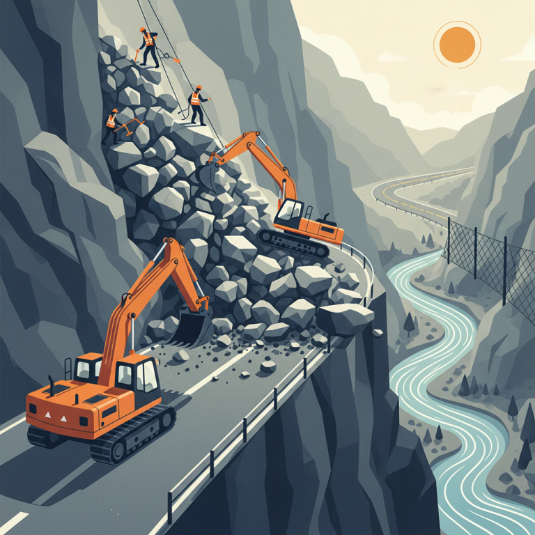 Works on Olt Valley road after rock fall tragedy